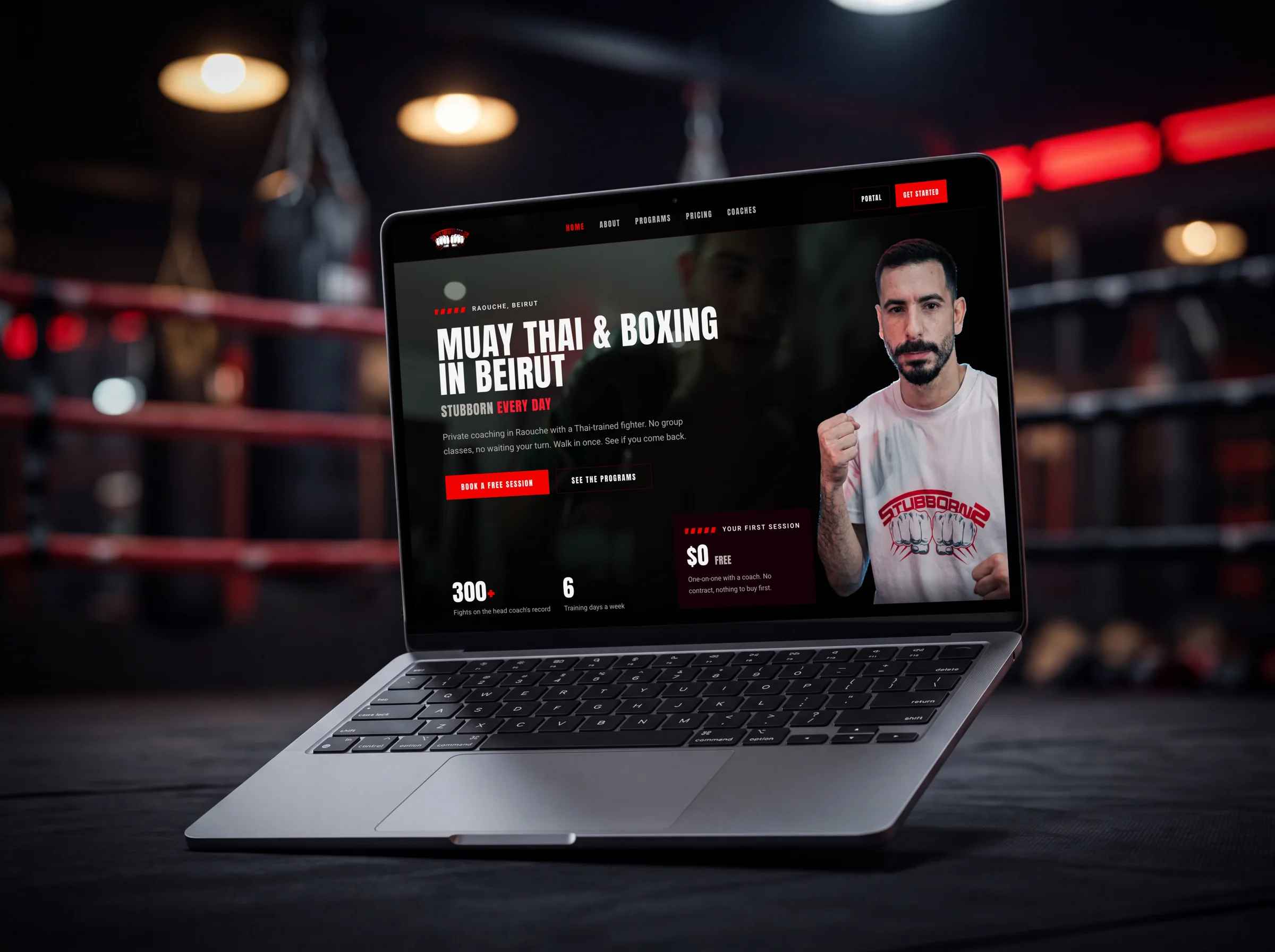 The Stubborns, Muay Thai and boxing gym website in Beirut